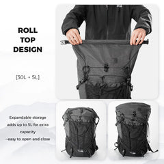 30-35L Waterproof Lightweight Hiking Backpack Outdoor Daypack
