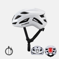 Bike Helmet LED Front Rear Light Cycling Safety