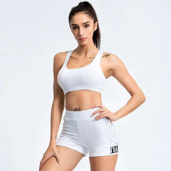 White Mesh Yoga Suit Activewear Workout Set
